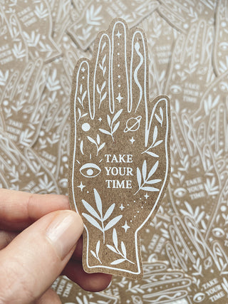 TAKE YOUR TIME - STICKER AUS KRAFTPAPIER - 10 STÜCK