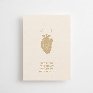 RETURN TO YOUR HEART. RETURN TO YOUR BREATH. - MINI CARD - 10 PIECES